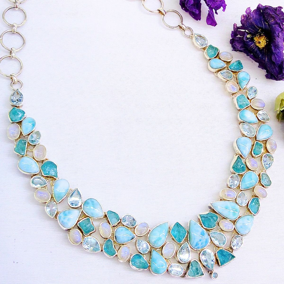 Larimar Aytaşı Özel Tasarım Kolye