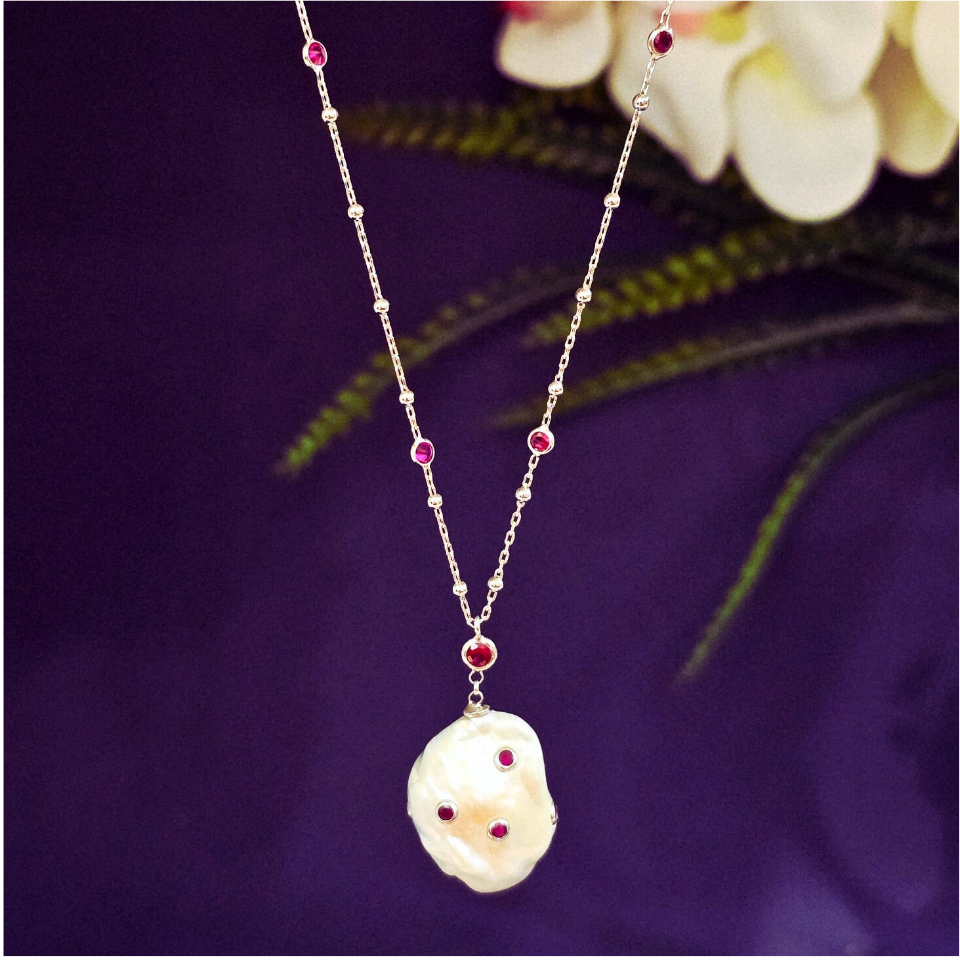 Barok İnci Özel Tasarım Kolye - TSR1402