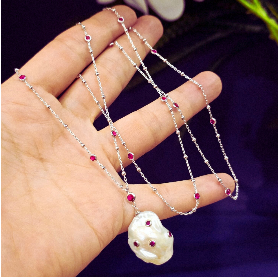 Barok İnci Özel Tasarım Kolye - TSR1402