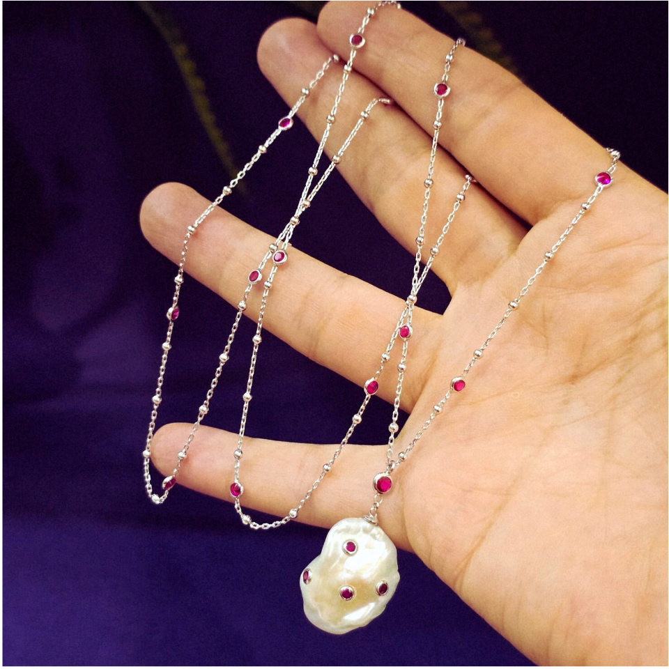 Barok İnci Özel Tasarım Kolye - TSR1402