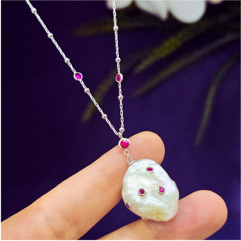 Barok İnci Özel Tasarım Kolye - TSR1402