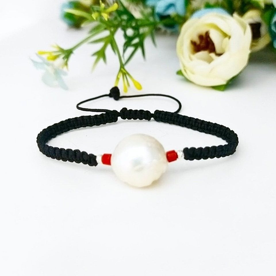 Barok İnci Makrume Örme Bileklik