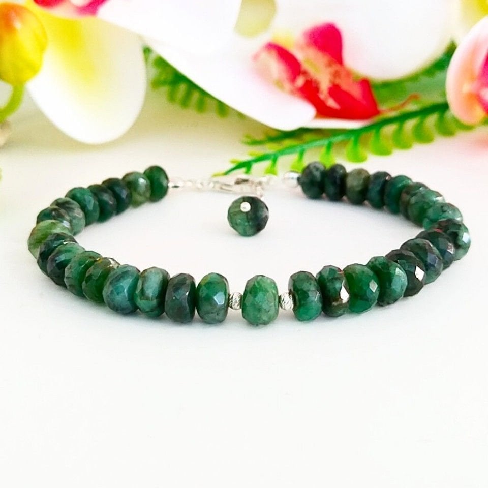 Doğal Zümrüt Taşı Doğal Taş Bileklik - BLK921