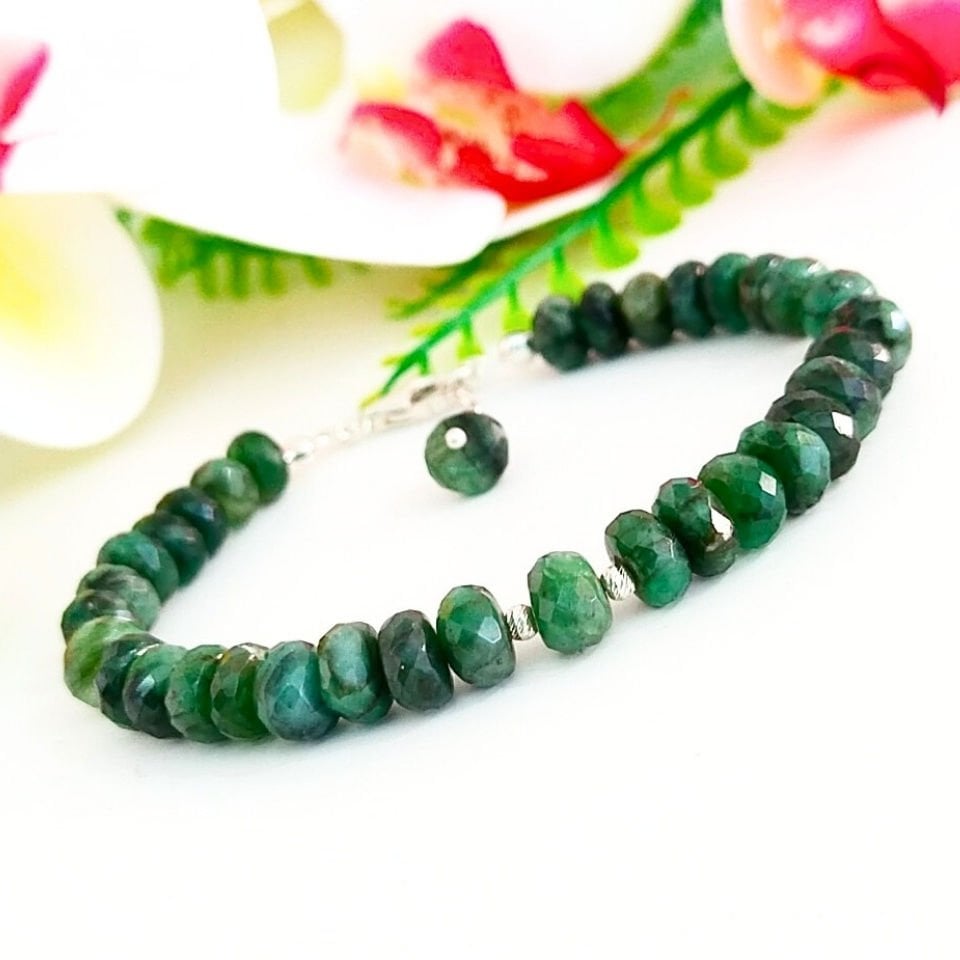 Doğal Zümrüt Taşı Doğal Taş Bileklik - BLK921