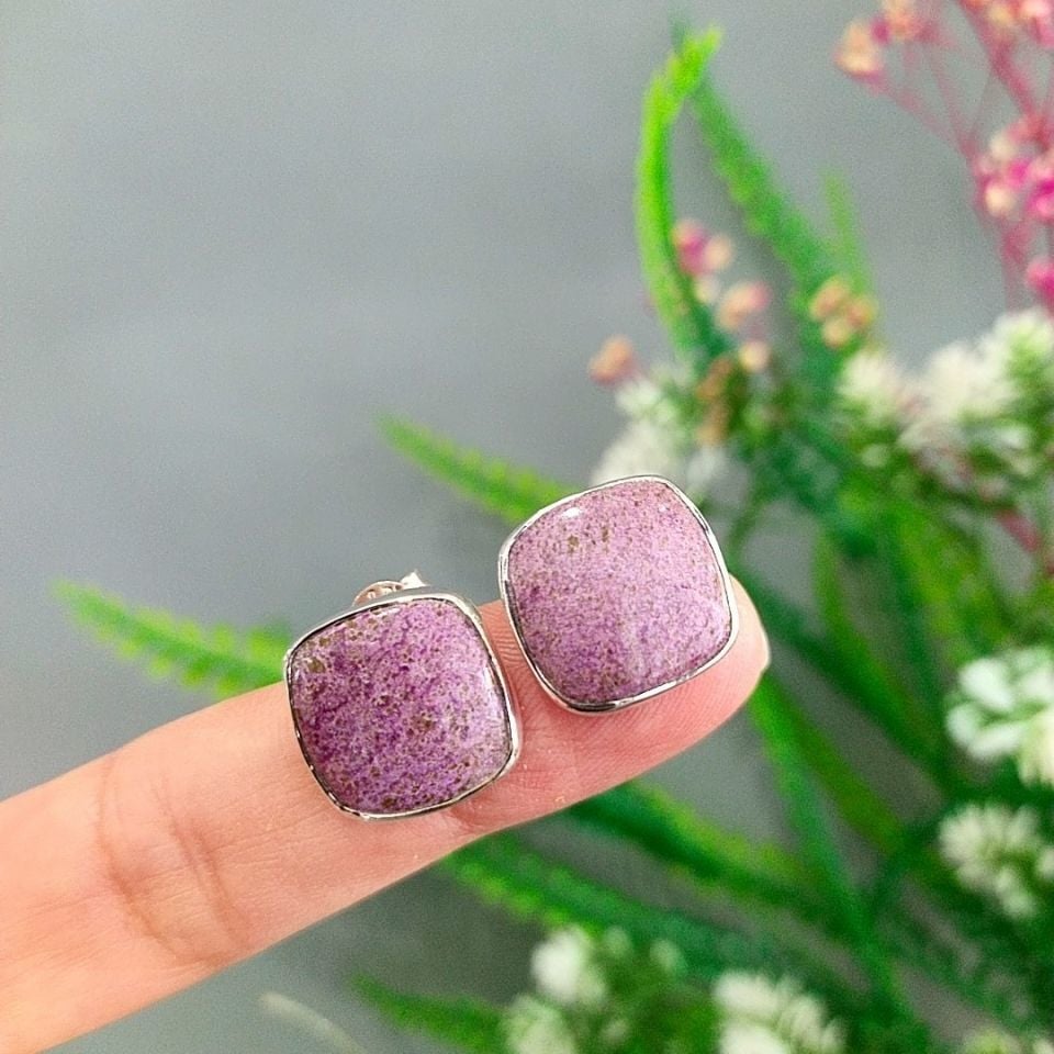 Purpurit Taşı Özel Tasarım Küpe