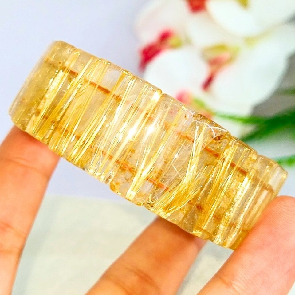 gold beril doğal taş bileklik - blk920