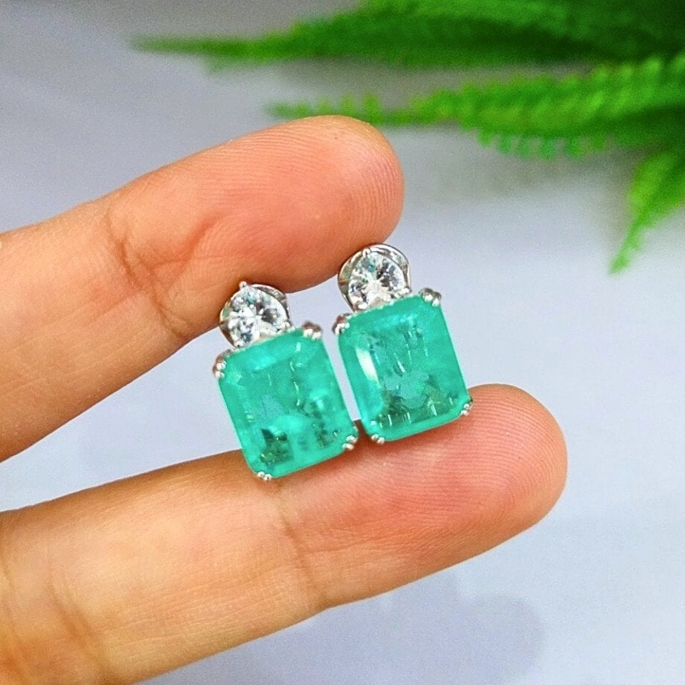 paraiba turmalin özel tasarım küpe - kp994