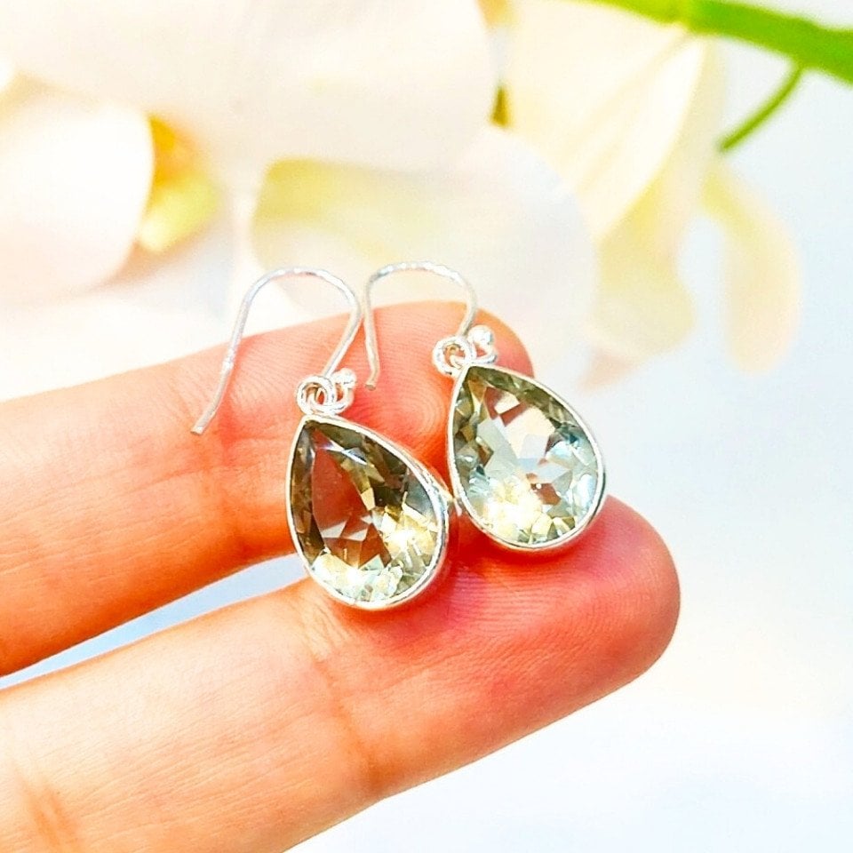 green topaz özel tasarım küpe - kp962