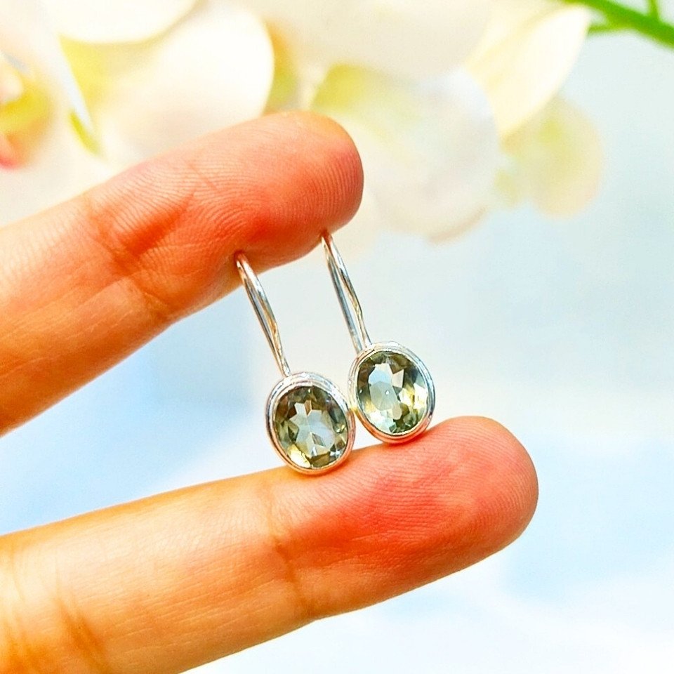 green topaz özel tasarım küpe - kp963