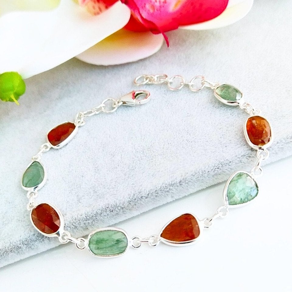 hessonit garnet ve kyanit özel tasarım bileklik