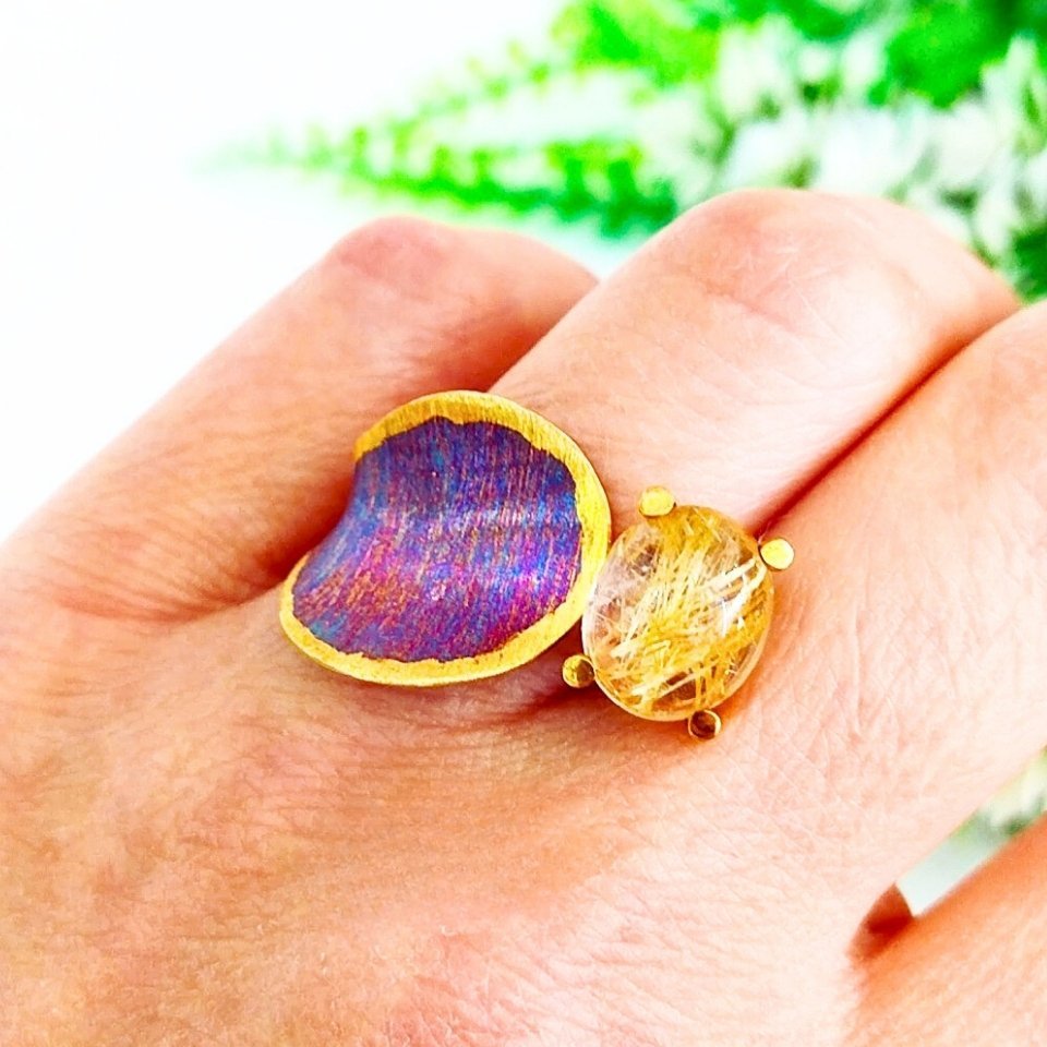 gold beril özel tasarım yüzük - ots1083