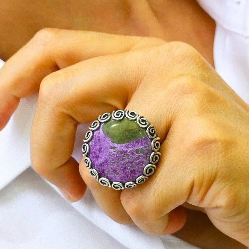 Purpurite stone special design ring - ots1152