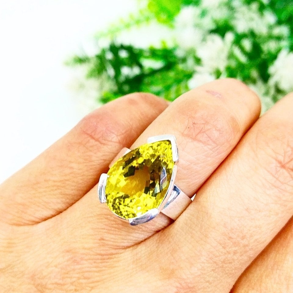 limon topaz özel tasarım yüzük