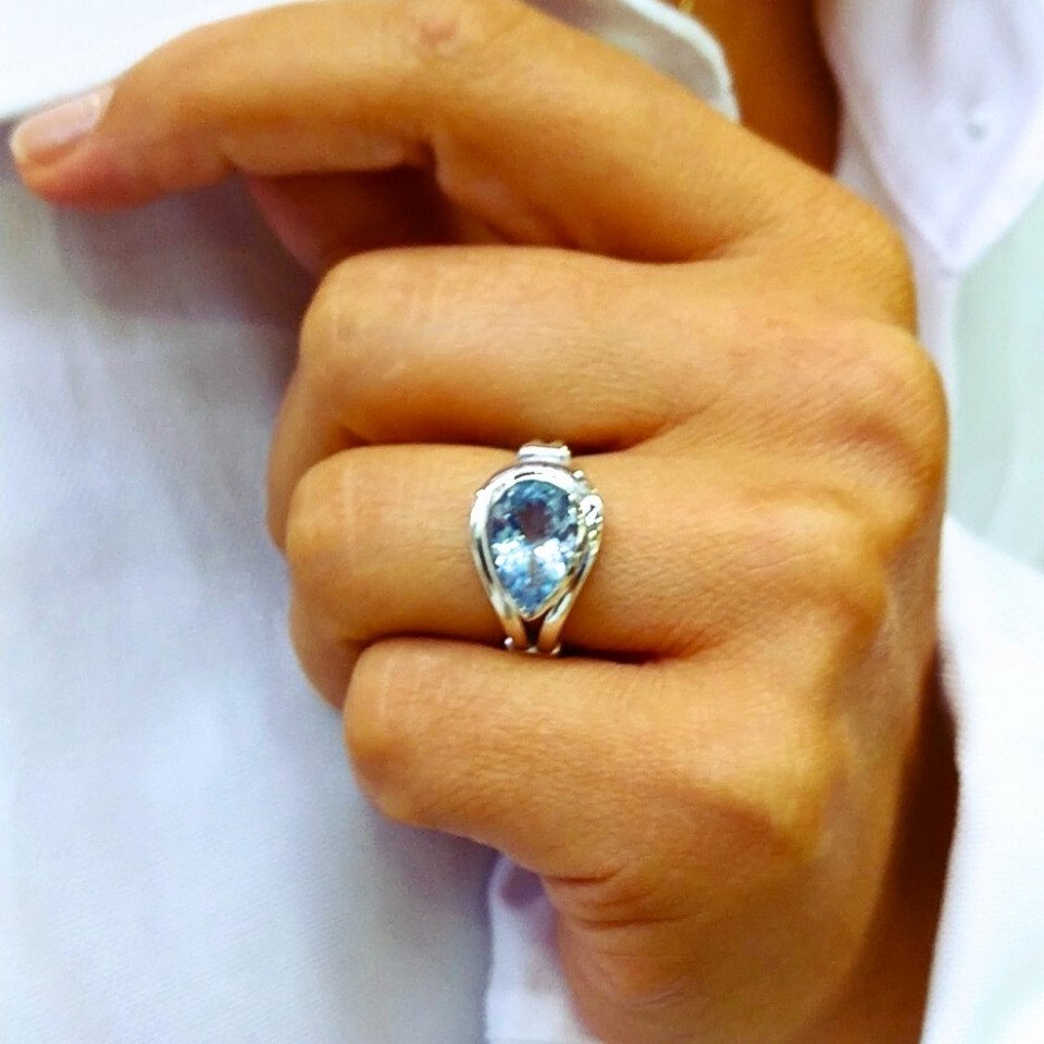 Blue Topaz Special Design Ring - OTS1140