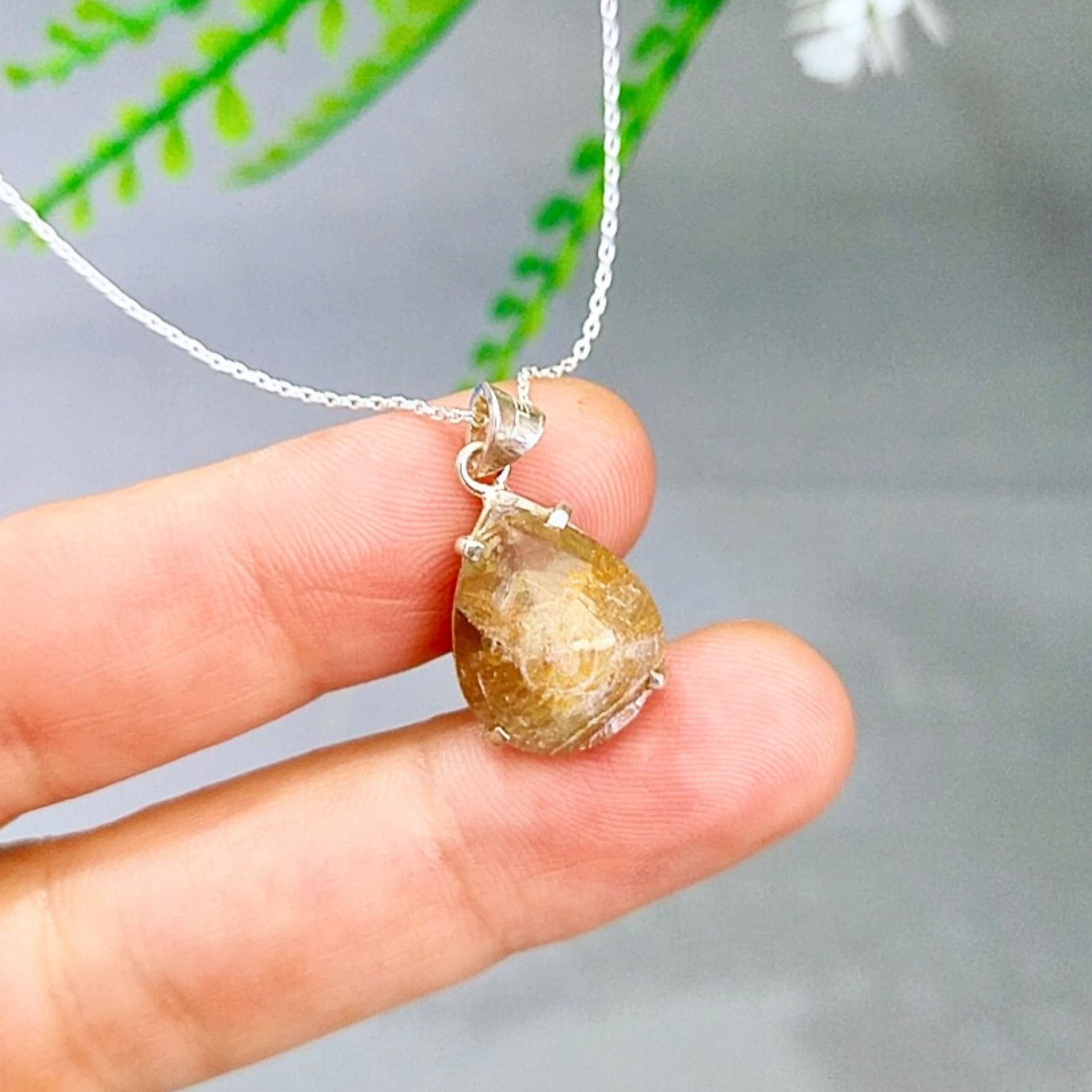 natural diaspor özel tasarım doğal taş kolye