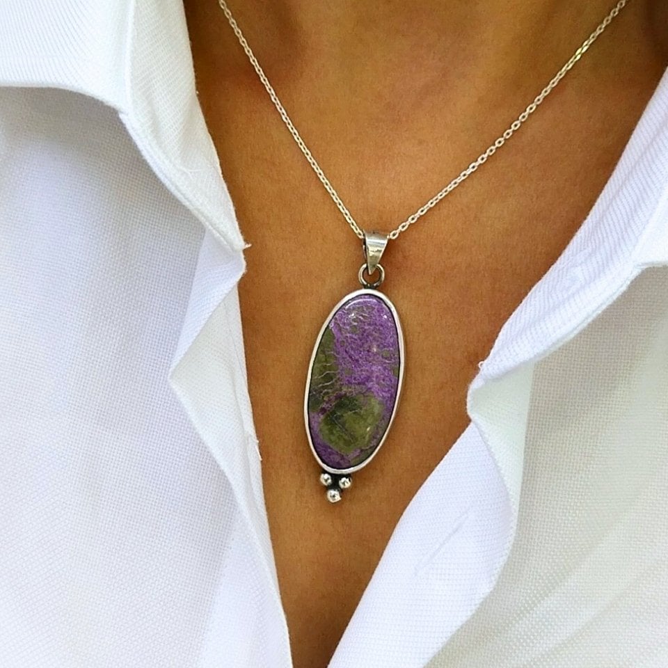 Purpurite stone special design necklace - TSR1372
