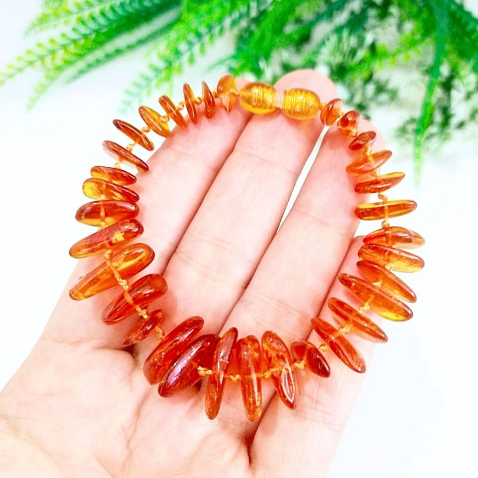 Tropfen-Bernstein-Natursteinarmband 00440