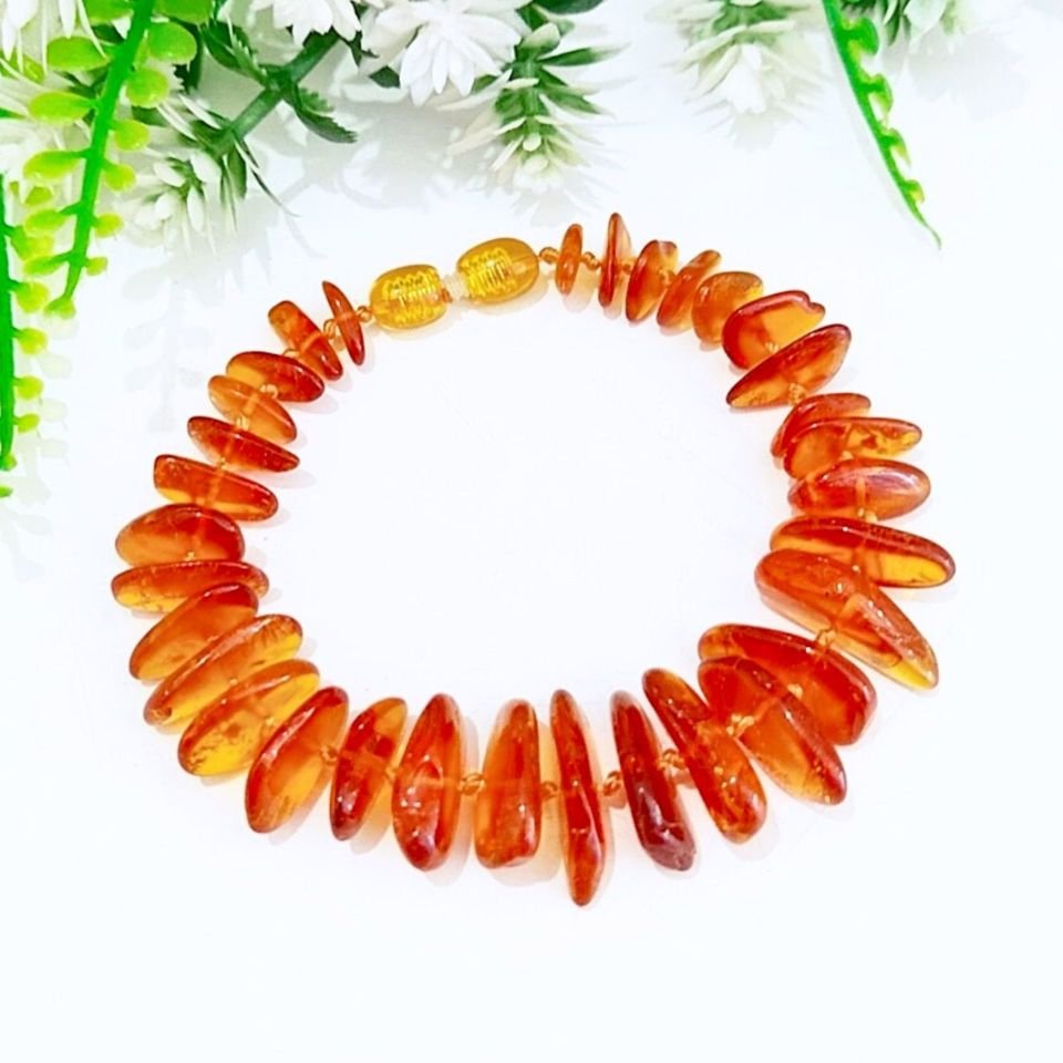 Tropfen-Bernstein-Natursteinarmband 00440