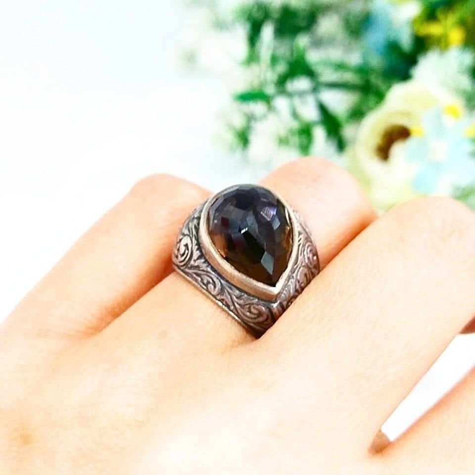 Smoky Topaz Özel Tasarım Yüzük - OTS971