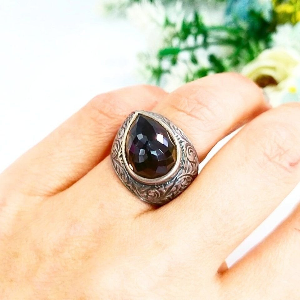 Smoky Topaz Özel Tasarım Yüzük - OTS971