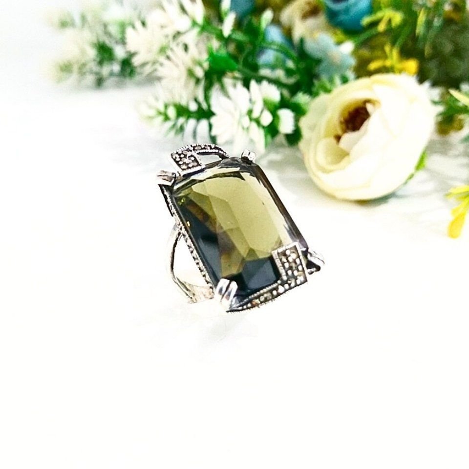 Smoky Topaz Özel Tasarım Yüzük - OTS977
