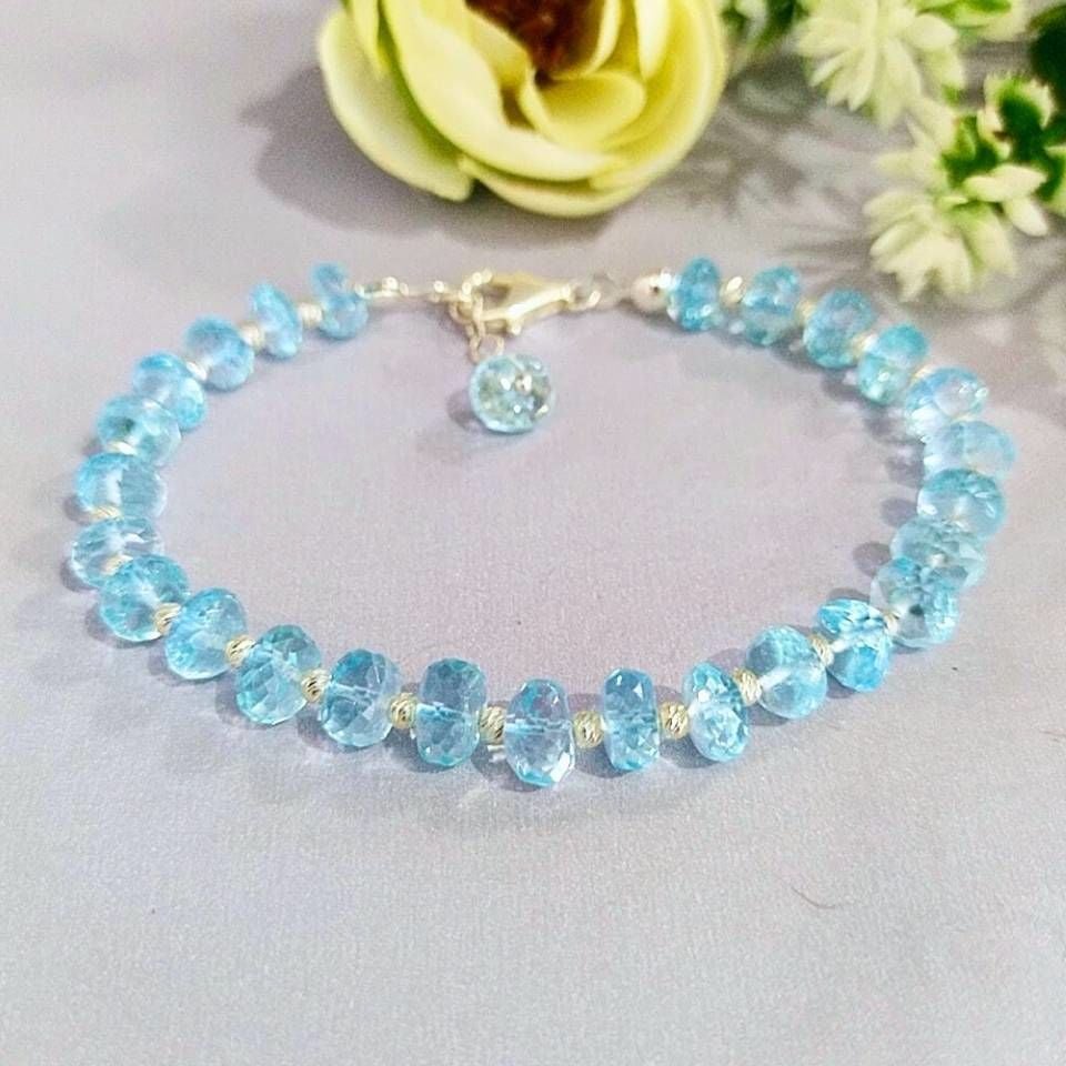 Mavi Topaz Doğal Taş Bileklik - BLK856
