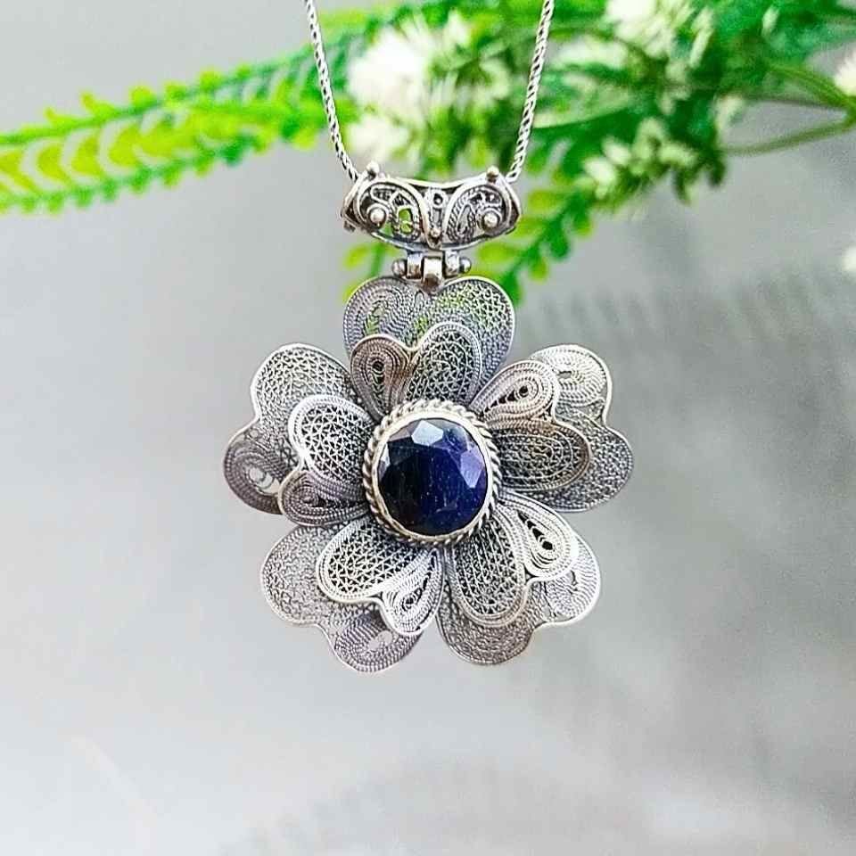 Özel Tasarım Safir Taşı Kolye S01