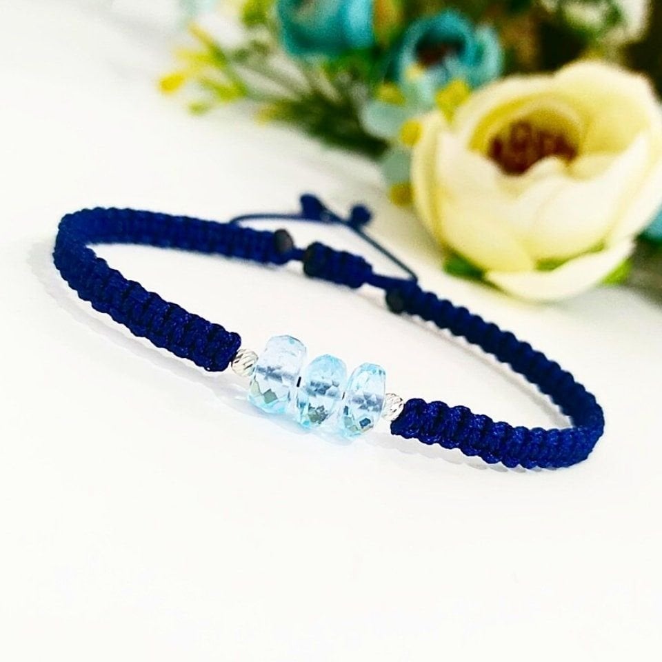 Blue Topaz Natural Stone Bracelet - BLK860