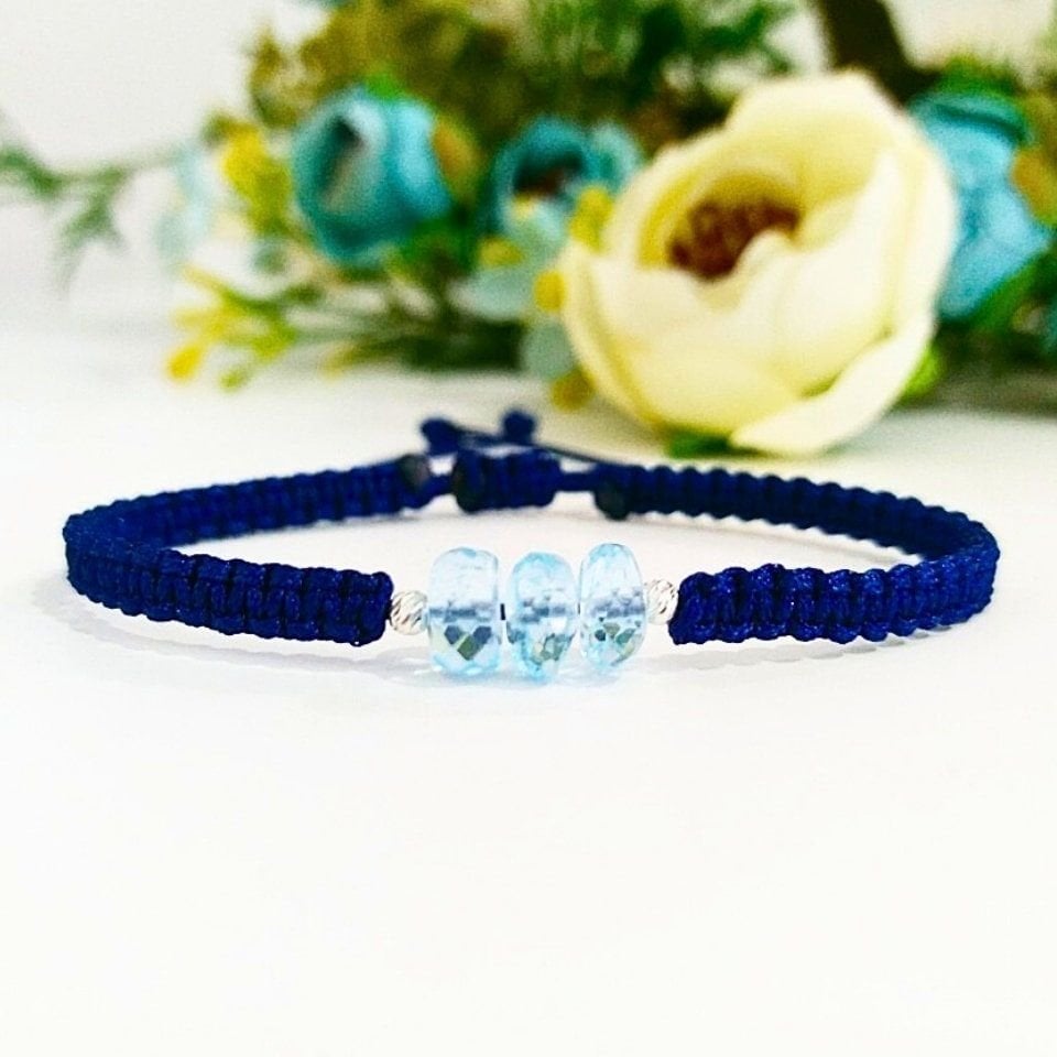 Blue Topaz Natural Stone Bracelet - BLK860