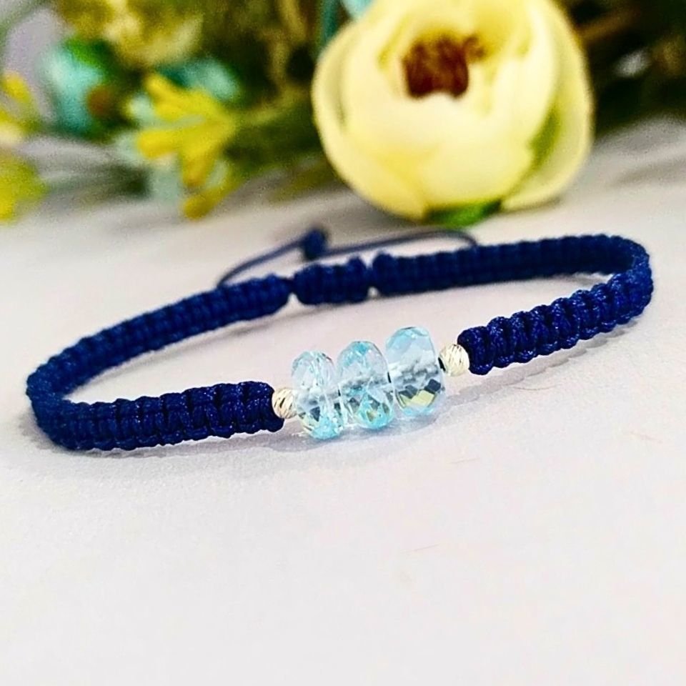 Blue Topaz Natural Stone Bracelet - BLK860