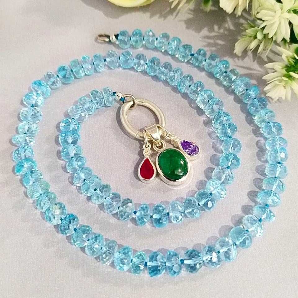 Mavi Topaz Özel Tasarım Kolye – DK269