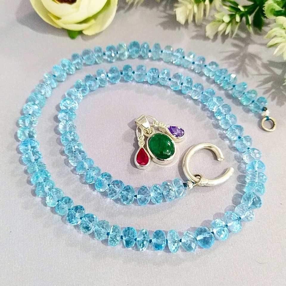 Mavi Topaz Özel Tasarım Kolye – DK269