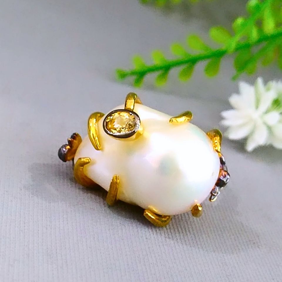 Baroque Pearl Zebercet Special Design Ring