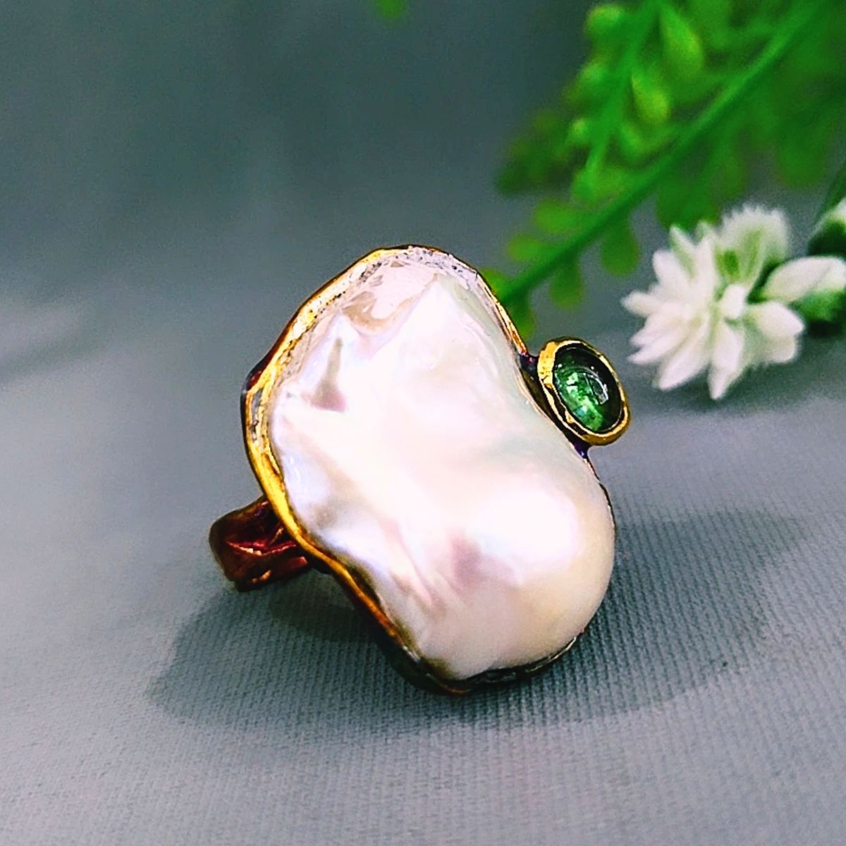 Baroque Pearl Zebercet Special Design Ring