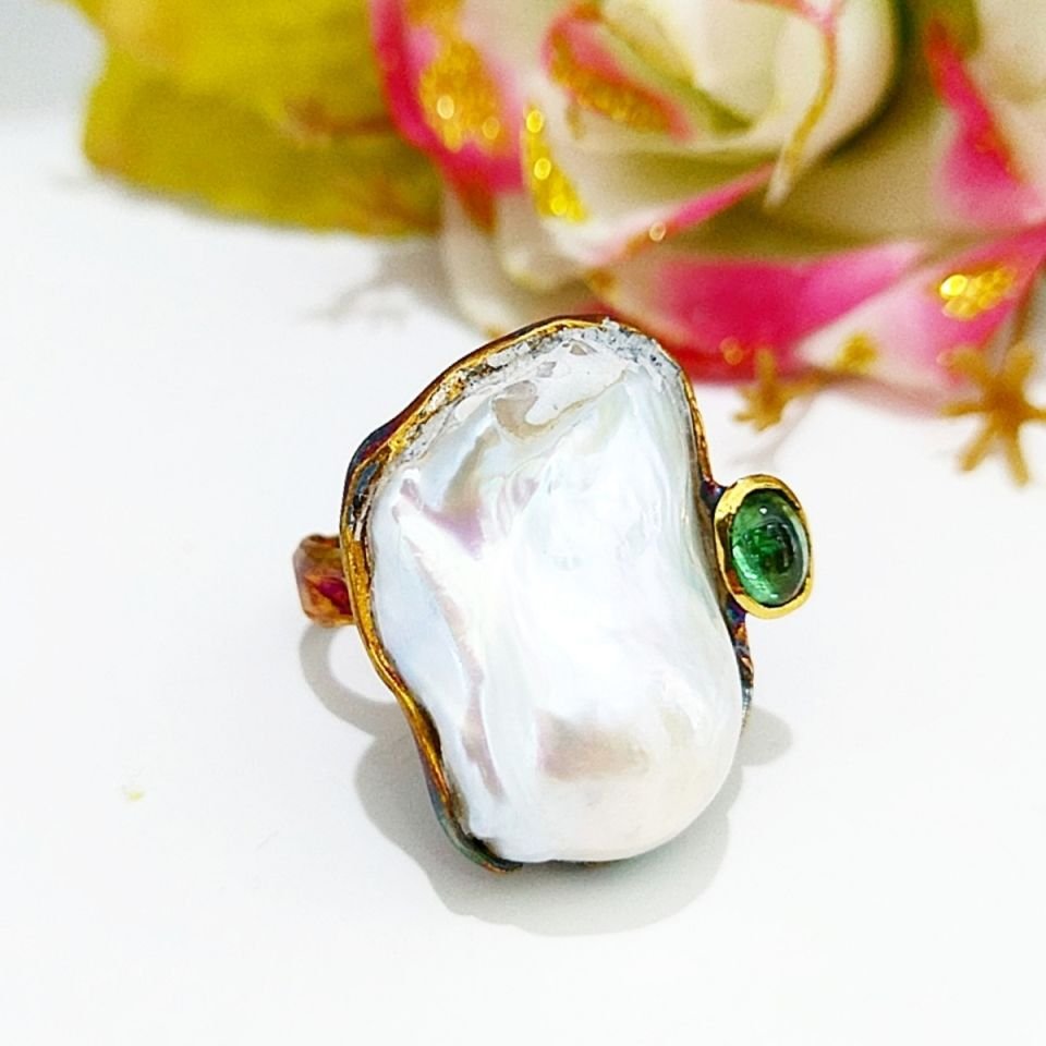 Baroque Pearl Zebercet Special Design Ring