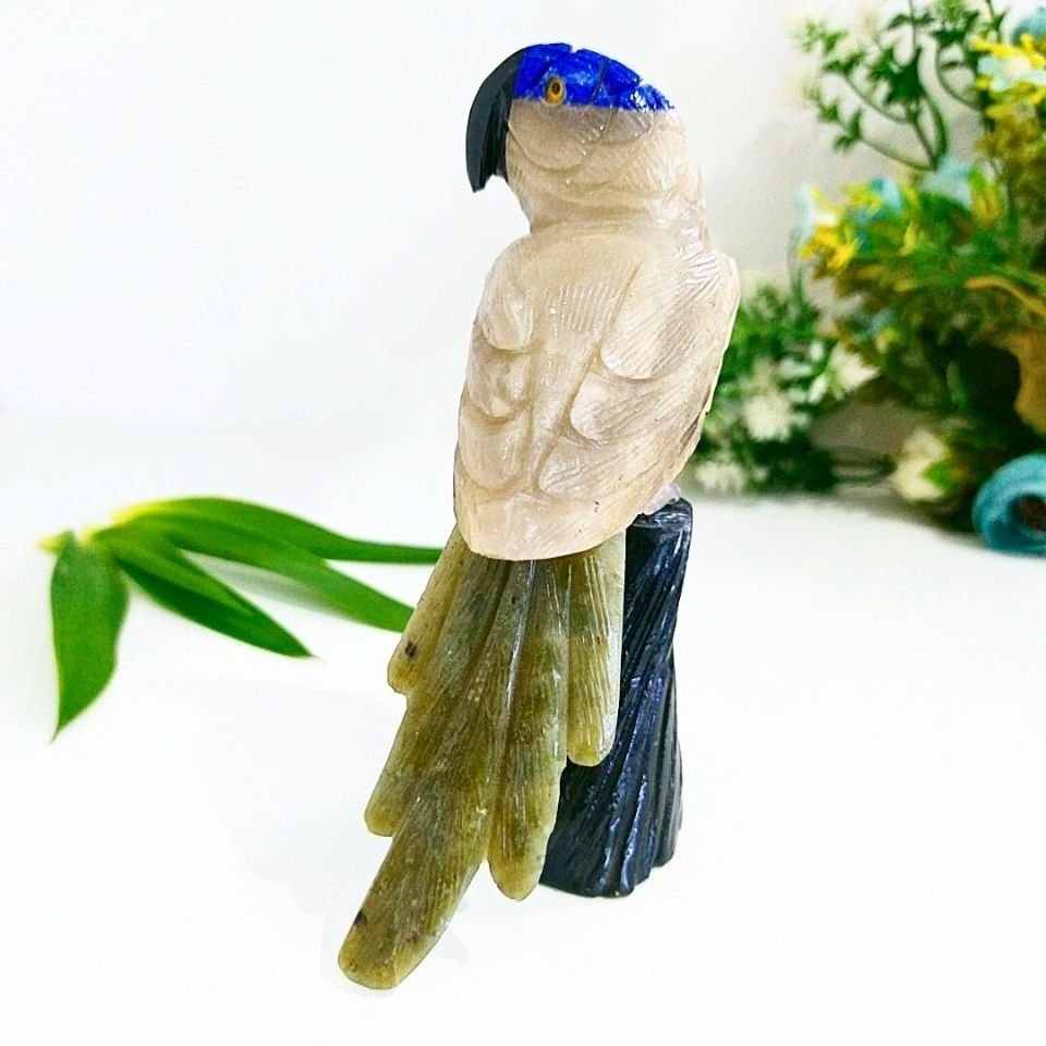 Doğal Taş Carving Papağan Obje - MNR1010