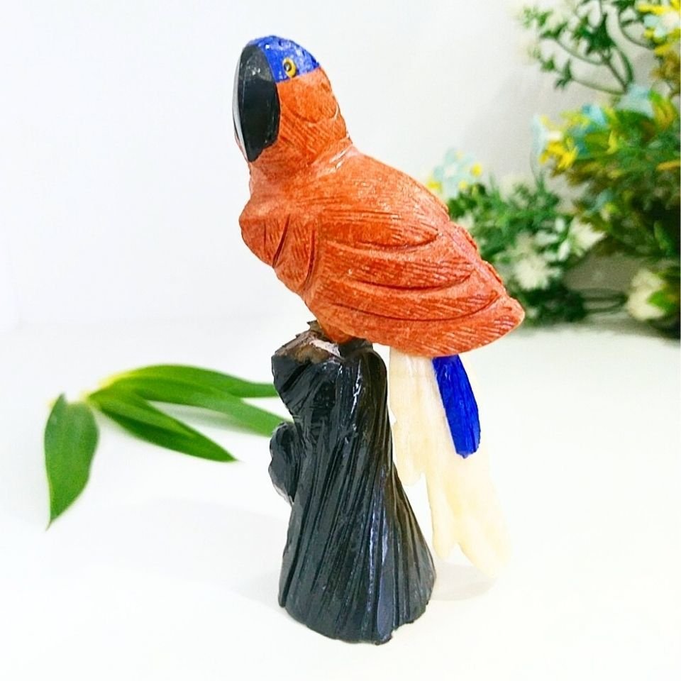 Doğal Taş Carving Papağan Obje - MNR1011