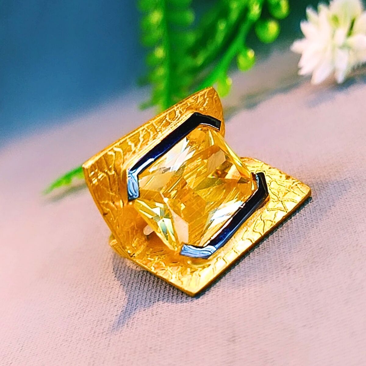 Meksika Topaz Özel Tasarım Doğaltaş Yüzük