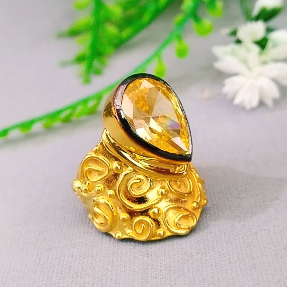 Meksika Topaz Özel Tasarım Doğaltaş Yüzük