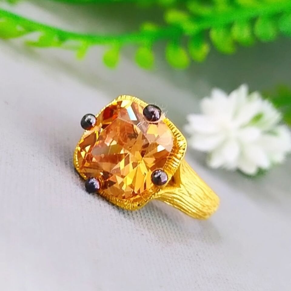Meksika Topaz Özel Tasarım Doğaltaş Yüzük