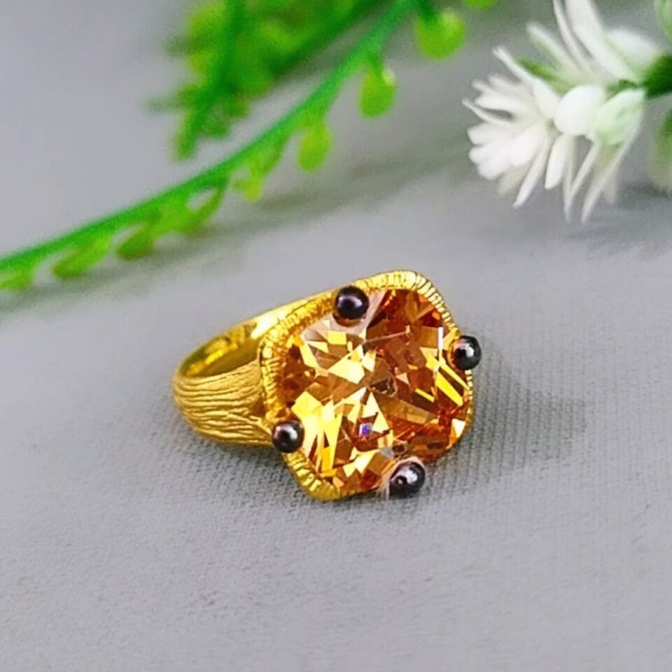 Meksika Topaz Özel Tasarım Doğaltaş Yüzük