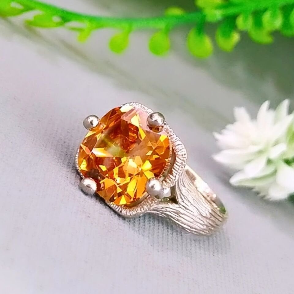 Meksika Topaz Özel Tasarım Doğaltaş Yüzük