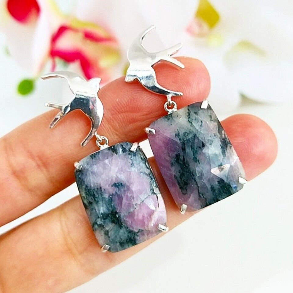 Safir Taşı Özel Tasarım Küpe - KP952