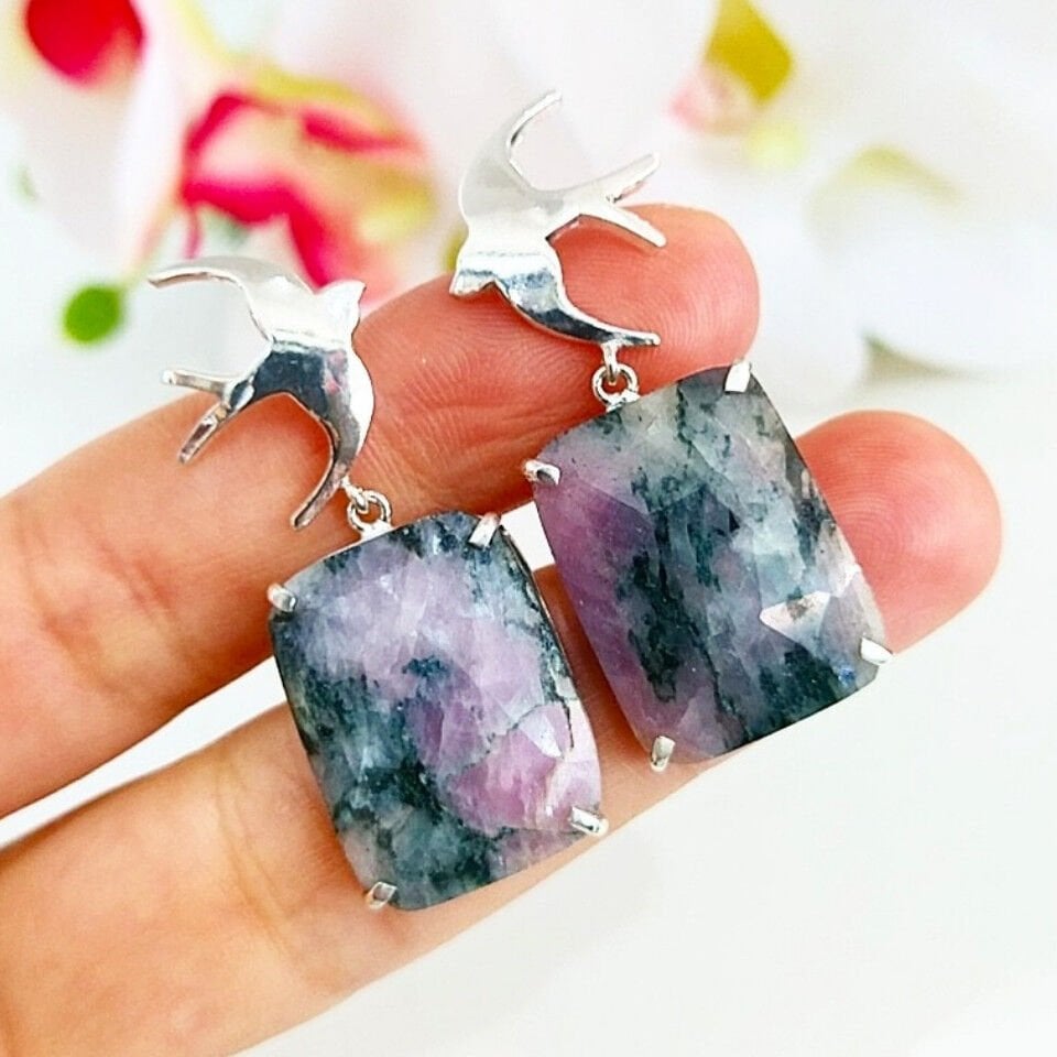 Safir Taşı Özel Tasarım Küpe - KP952