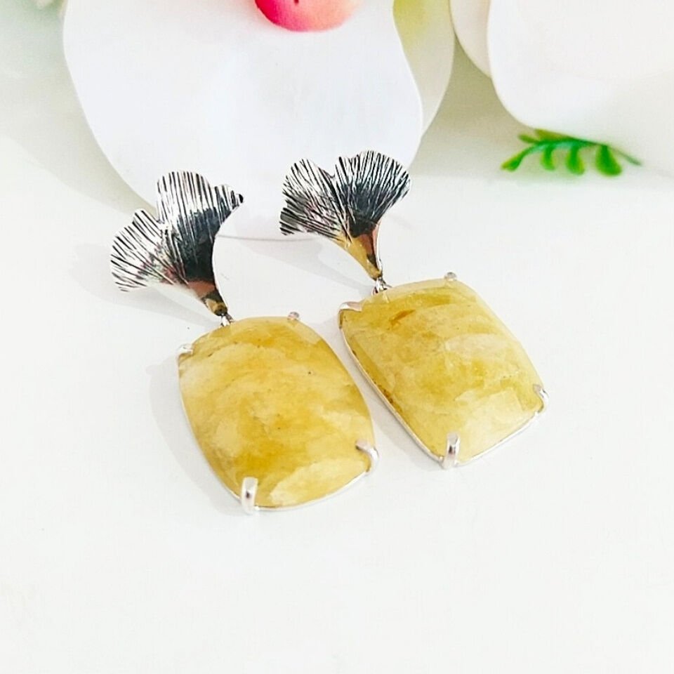 Sarı Safir Özel Tasarım Küpe – KP953