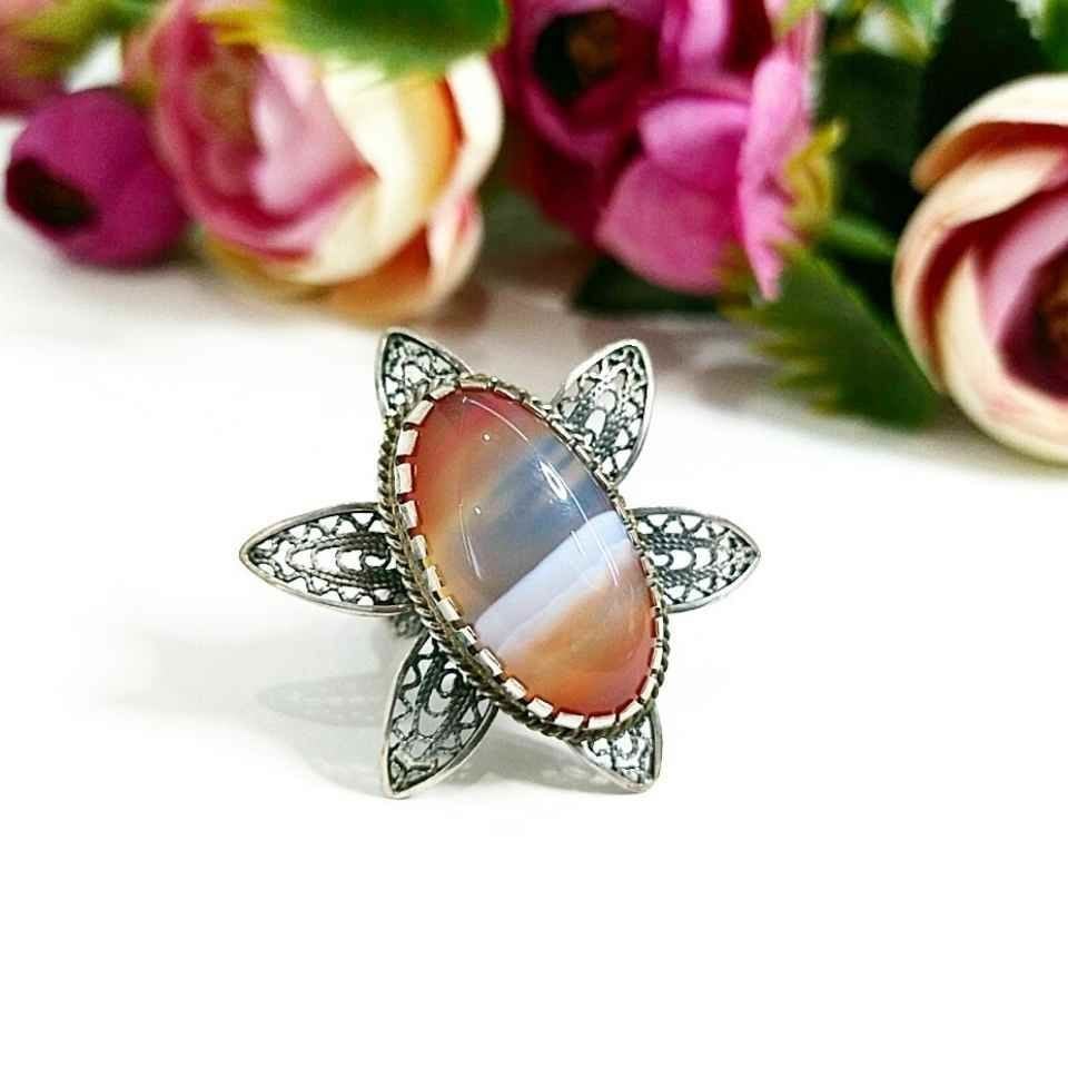 Achatsteinring mit Sonderdesign A01