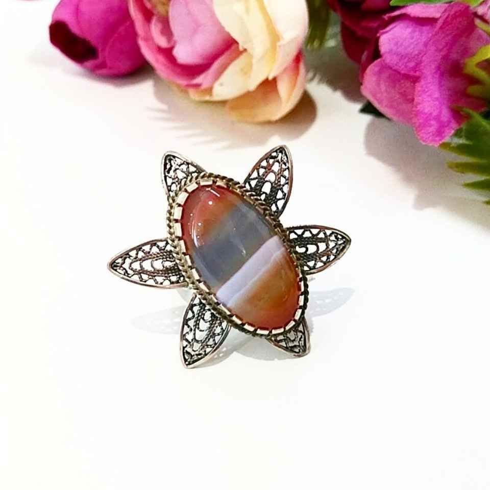 Achatsteinring mit Sonderdesign A01