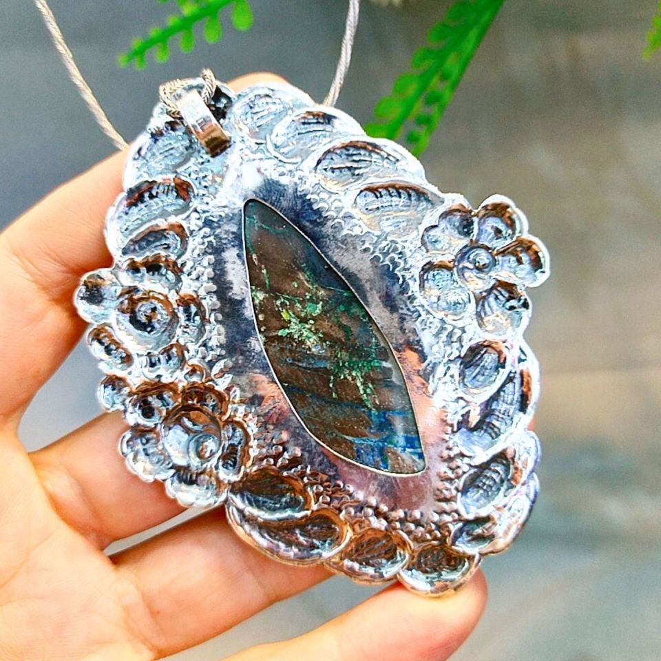 Ağaç Opal Özel Tasarım Doğal Taş Kolye