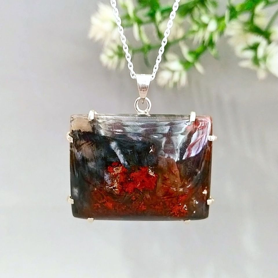 Baumopal-Halskette mit Naturstein im Sonderdesign