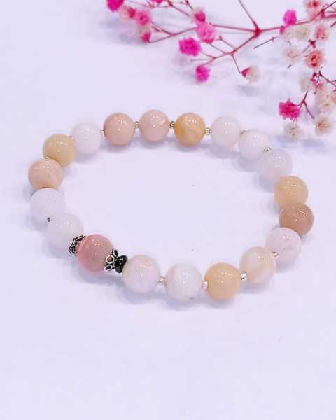 Pembe Opal Özel Tasarım Bileklik 8 mm
